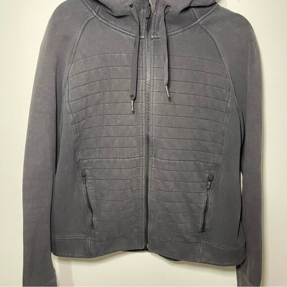 Lululemon women's black Fleece be true hooded cozy zip up sweatshirt in US 10 - Picture 4 of 11